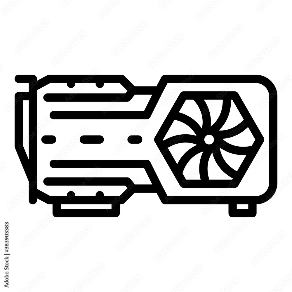 Poster gpu display card icon. outline gpu display card vector icon for web design isolated on white backgro