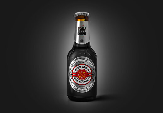 Oatmeal Stout Brown Beer Bottle Mockup