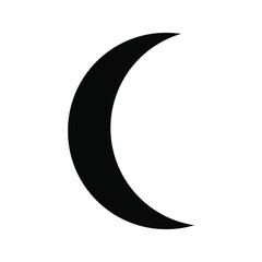 Black crescent moon isolated on white. eps 10