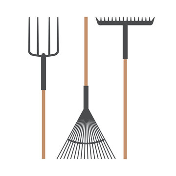 Gardening rake set vector design