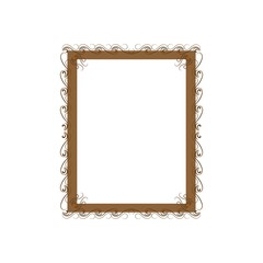 Gold frame with wavy line for photo, blank, prints