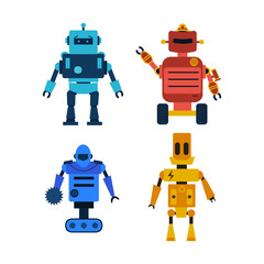 Collection cartoon robot.