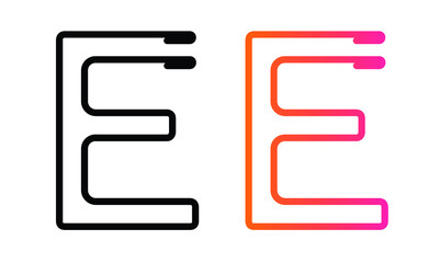 alphabet letter E, initial letter logo E, vector 