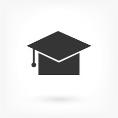 Graduation cap Vector icon . Lorem Ipsum Illustration design