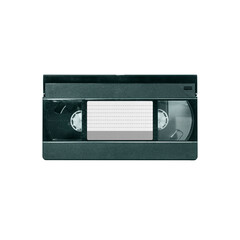 Obraz premium VHS video tape cassette isolated on white background, pop art design, close up