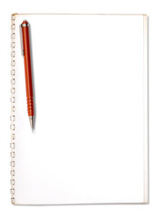used blank note book with ring binder and mechanical pencil, iso
