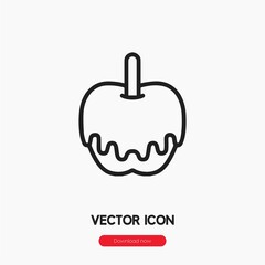 caramelized apple icon vector. Linear style sign for mobile concept and web design. caramelized apple symbol illustration. Pixel vector graphics - Vector.