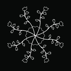 Snowflake unusual vector illustration. Decorative element . Isolated.