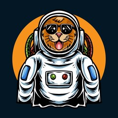 astro cat vector illustration