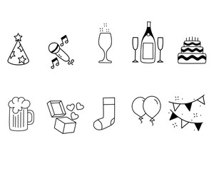A set consisting of ten holiday icons