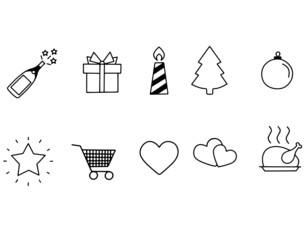 Vector set consisting of ten holiday icons