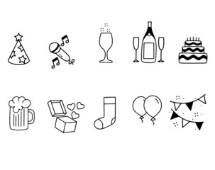 Vector set consisting of ten holiday icons