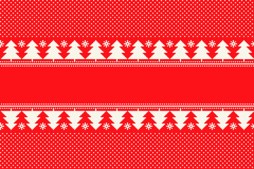 Christmas Holiday Pixel Pattern. Seamless Striped Christmas Trees Ornament with a Place for Text.