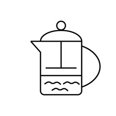 French press icon element of coffe icon for mobile concept and web apps. Thin line french press icon can be used for web and mobile. Premium icon on white background