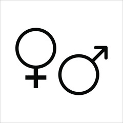 Male and female symbol set on white background