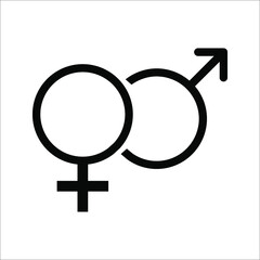 Male and female symbol set on white background
