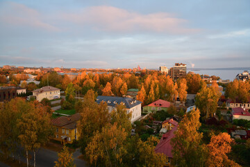 Fototapeta na wymiar Petrozavodsk top view