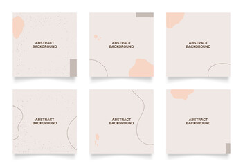 abstract background design for social media insta story feed post. beige khaki brown scribble shape hand drawn object. copy space for text. instagram square flyer banner