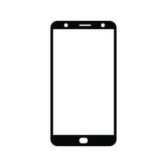 Cellphone with a blank screen. Flat style. Vector illustration of eps 10 web with white background