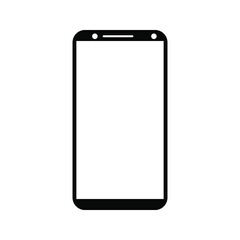 Cellphone with a blank screen. Flat style. Vector illustration of eps 10 web with white background