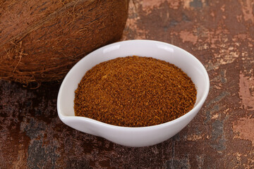 Coconut brown sugar in the bowl