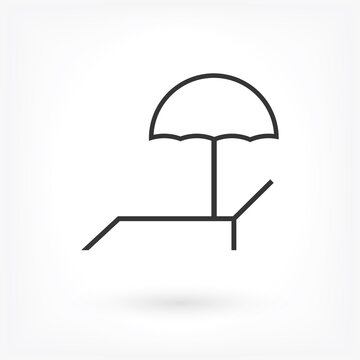Lounger Beach Sunbed Chair vector icon . Lorem Ipsum Illustration design