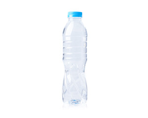 Plastic water bottle isolated on white background with clipping path.