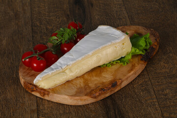 Brie cheese triangle served salad