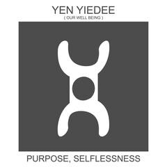 Vector icon with african adinkra symbol Yen Yiedee. Symbol of purpose and selflessness