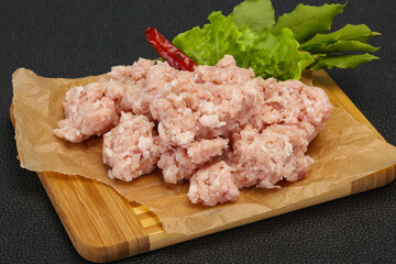 Homemade pork minced meat for cooking