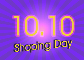 10.10 shoping day text background of online market