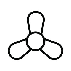 Obraz premium Fan icon and wind equipment isolated on white. Propeller, cooler, ventilator symbol. Computer on white background