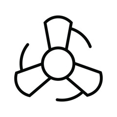 Obraz premium Fan icon and wind equipment isolated on white. Propeller, cooler, ventilator symbol. Computer on white background