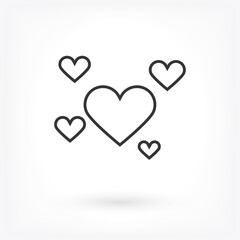 hearts icon vector . Lorem Ipsum Illustration design