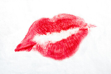 lips imprint of lipstick on paper