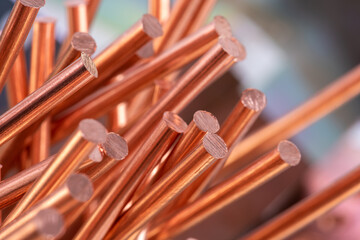 Copper Rod Close-up with Blurred Background
