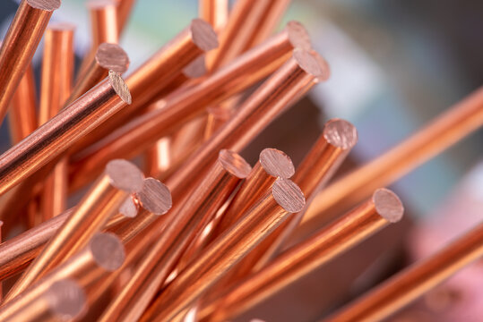 Copper Rod Close-up With Blurred Background