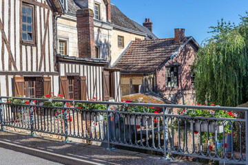 Fototapeta premium Typical and charming Norman town, Bernay, France upper Normandy