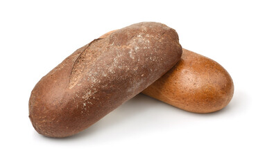 Two loaves of rye and wheat bread
