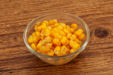 Sweet corn seeds in the bowl