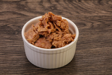 Canned tuna fillet for salad