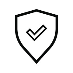 Shield Check Mark Icon Vector Illustration on white background.