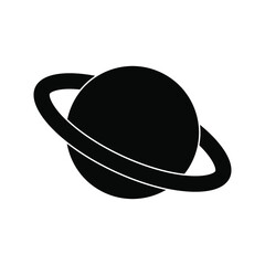 Planet Saturn with planetary ring system flat vector icon for astronomy apps and websites. eps 10