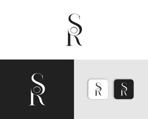 SR minimal,modern and clean logo
