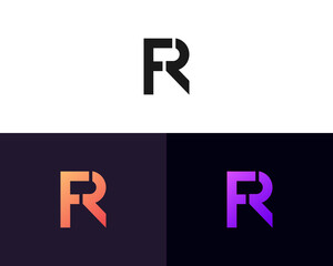 FR minimal and clean logo design template
