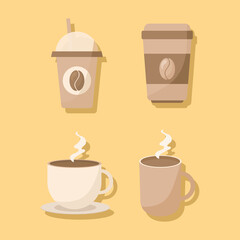 coffee icon collection vector design