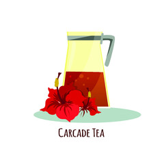 Carcade tea isolated icon