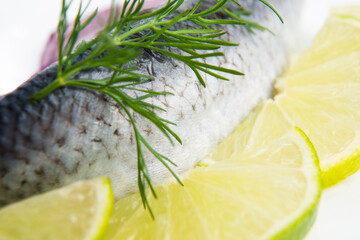 Fillet herring with onion and lemon
