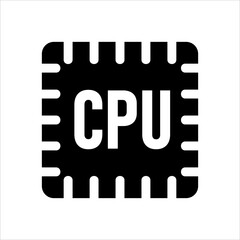 computer cpu icon vector. solid style icon 