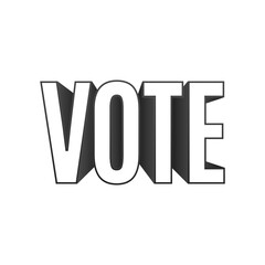 Vote Text, Register to Vote, Vote Sign, Vote Banner, Vector Illustration Background